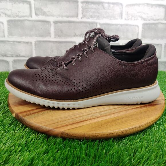 Cole Haan Zerøgrand Shoes Mens 10 M Burgundy Laser Leather Oxford C34072 main image 4